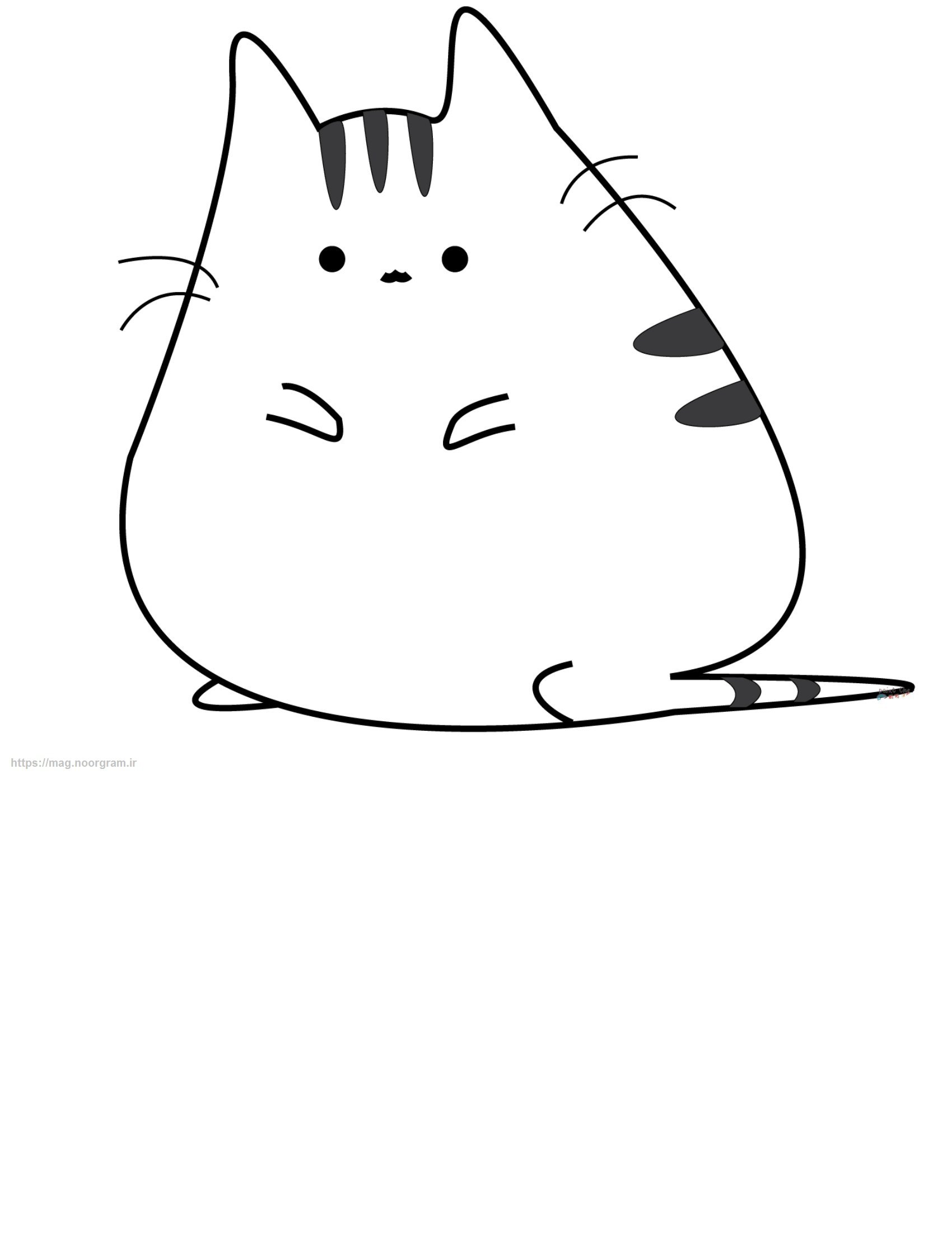 رنگ آمیزی نقاشی گربه چاق